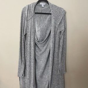 Athleta Grey Heathered Long Cardigan Size Small